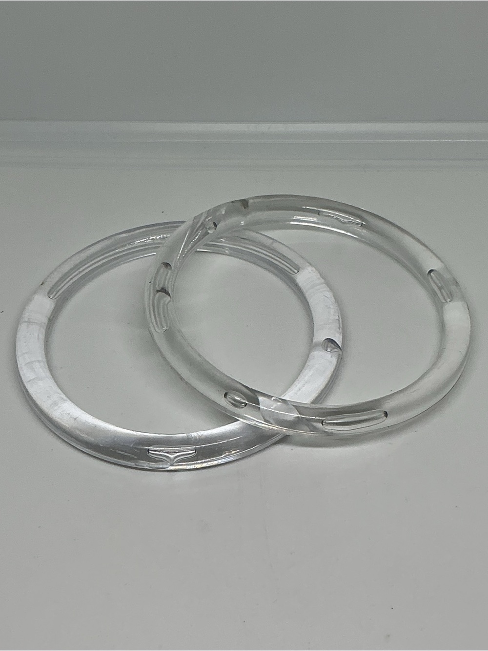 Vintage Clear Lucite Bubble Bangle Bracelets